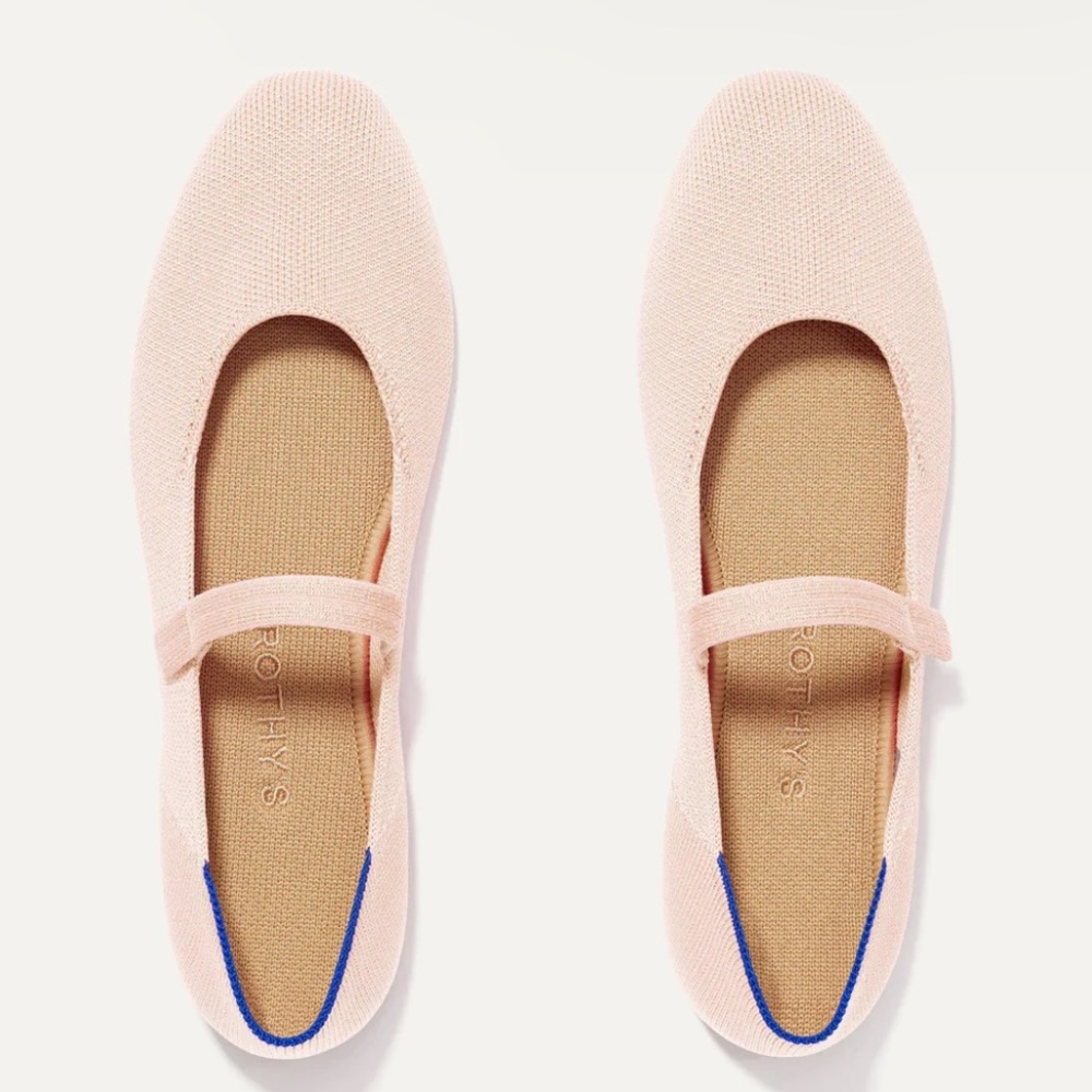 Rothys 7.5 BUBBLY PINK THE SQUARE MARY JANE